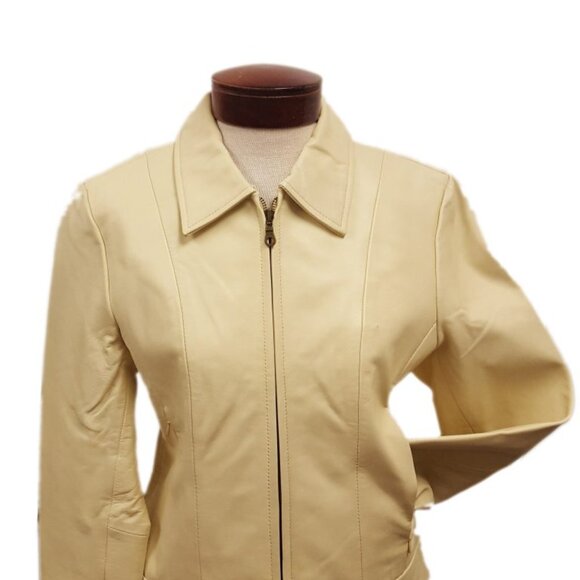 Women’s Cute Basic Nappa Leather Short Jacket 4 Color Available - Picture 3 of 12